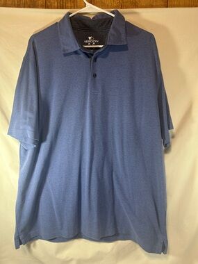 Men's Short-Sleeve Polo in Dusty Blue